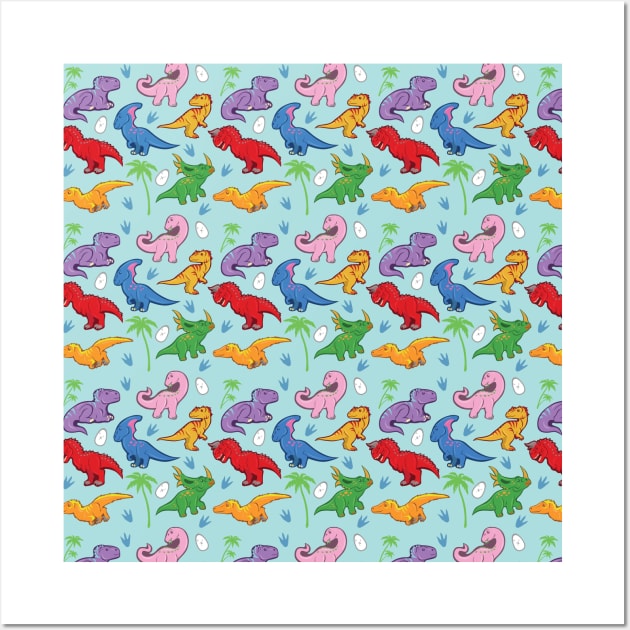 Cute Dinosaur Pattern Wall Art by SakuraDragon